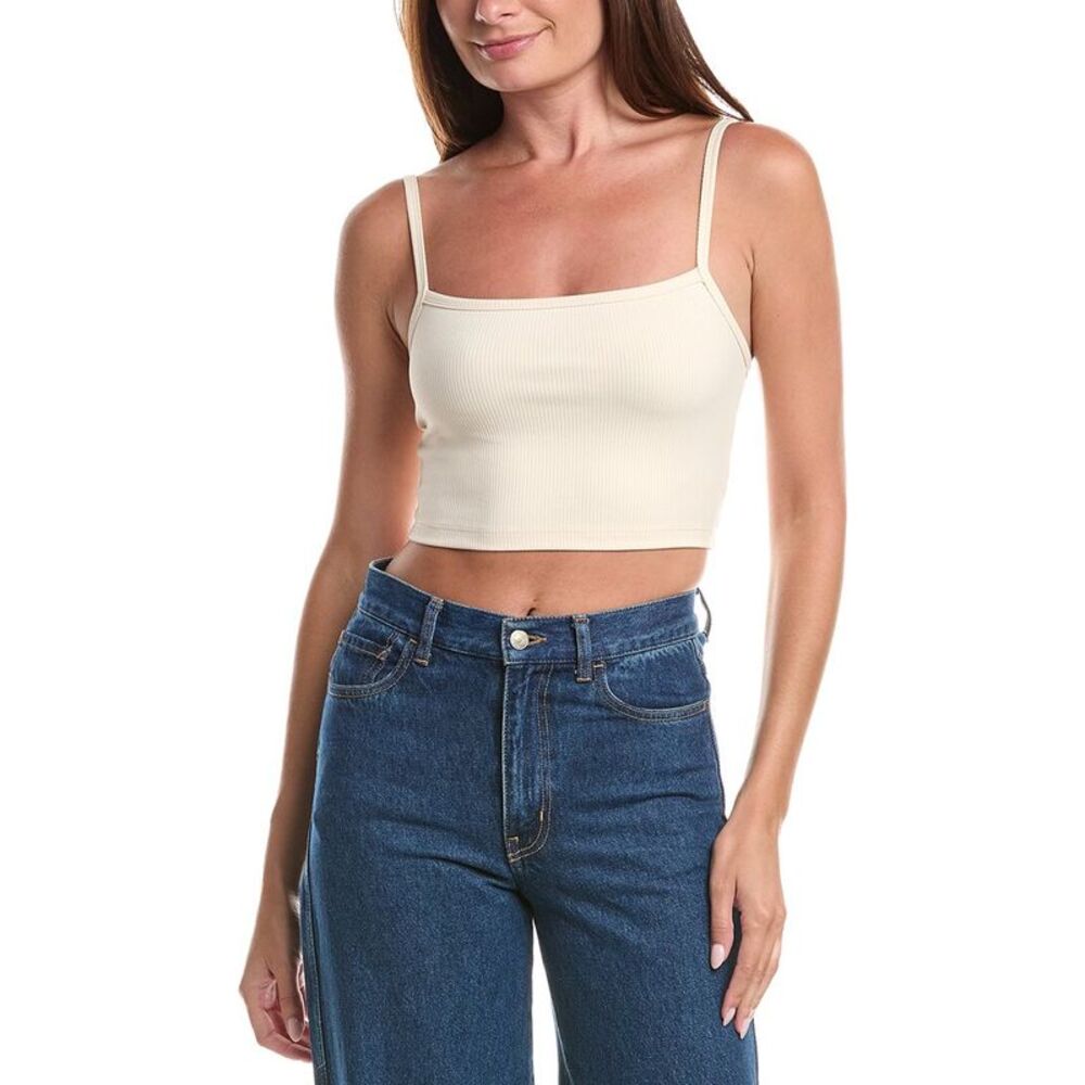 Susana Monaco Womens Rib String Crop Top, Brown
